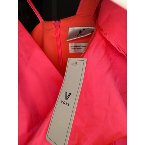 NWT Anthropologie Vone Ruffle Pink Yuli Midi Dress Women's Size M - Picture 5 of 6